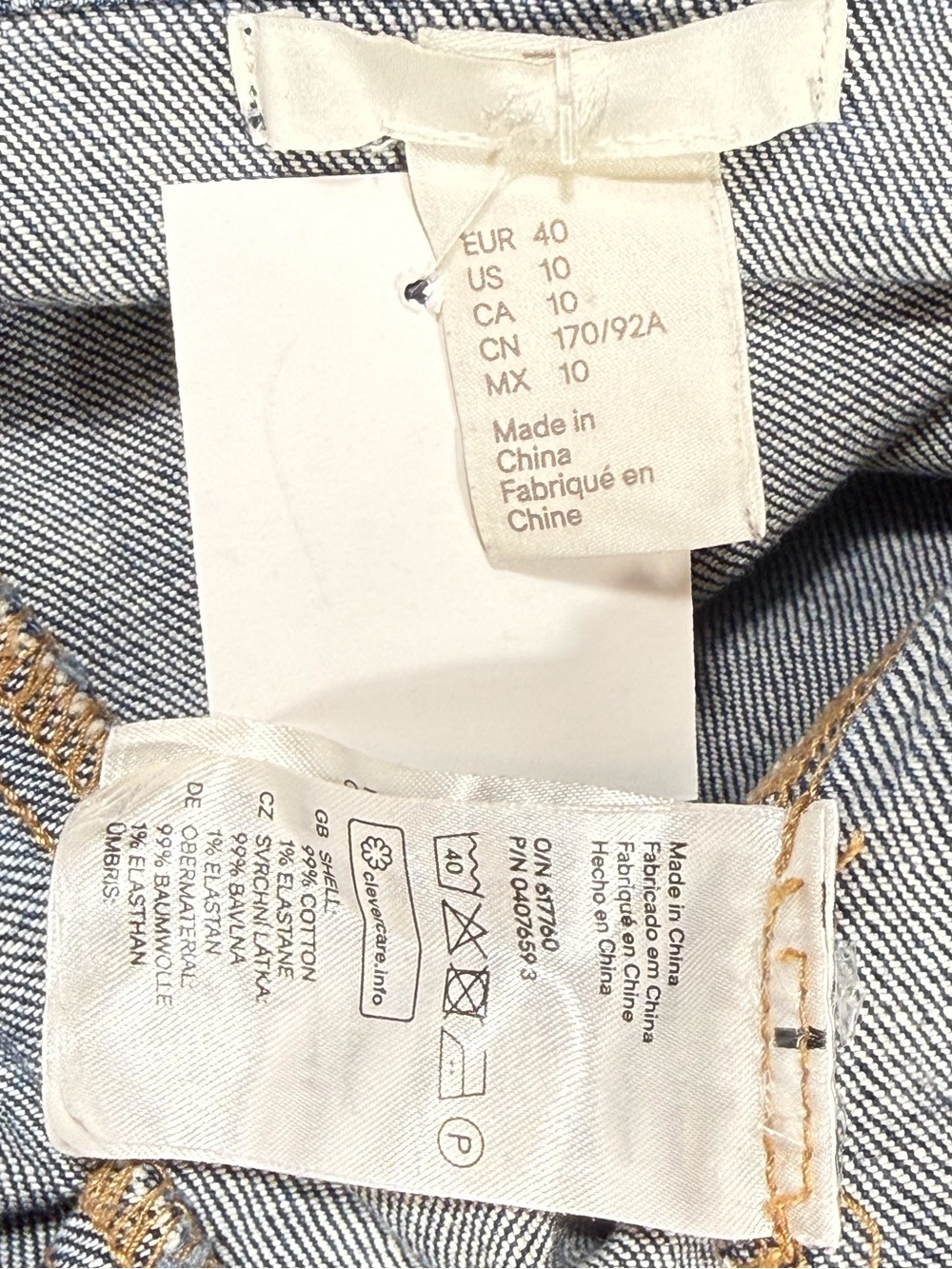 H&M Dark Blue Denim Mini Dress with Front Zip - Picture 2 of 3